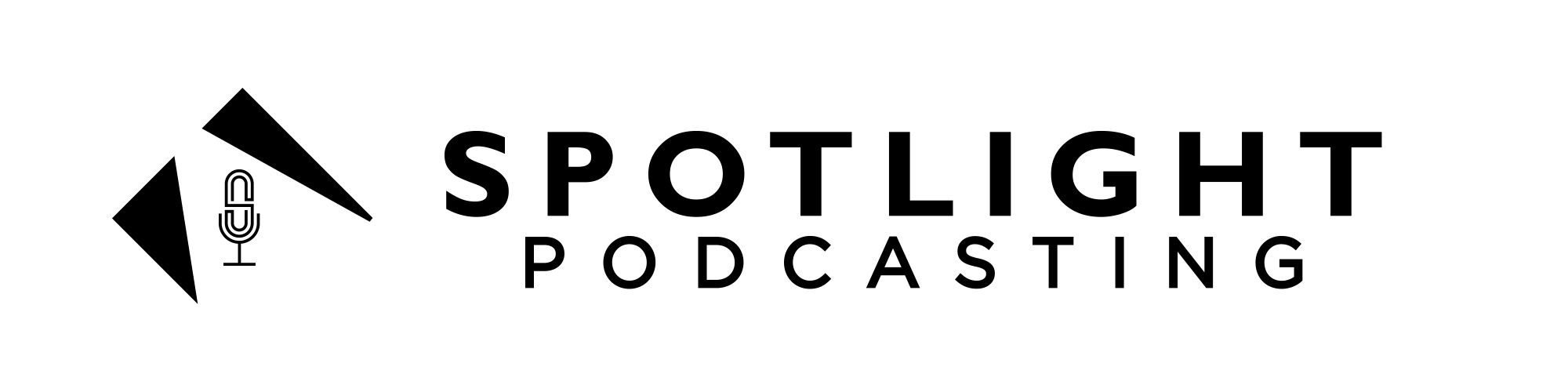 Horizontal Spotlight Podcasting Black Logo